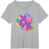 imageFurby Groovy Vintage Love 70s Rainbow Floral Purple Logo TShirtHeather Grey