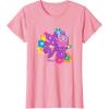 imageFurby Groovy Vintage Love 70s Rainbow Floral Purple Logo TShirtPink