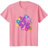 imageFurby Groovy Vintage Love 70s Rainbow Floral Purple Logo TShirtPink