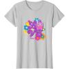 imageFurby Groovy Vintage Love 70s Rainbow Floral Purple Logo TShirtSilver Grey