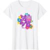 imageFurby Groovy Vintage Love 70s Rainbow Floral Purple Logo TShirtWhite