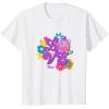 imageFurby Groovy Vintage Love 70s Rainbow Floral Purple Logo TShirtWhite