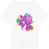 imageFurby Groovy Vintage Love 70s Rainbow Floral Purple Logo TShirtWhite