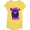 imageFurby UNyeLooLayDoo Retro Graphic Portrait TShirtLemon Yellow