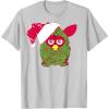 imageFurby Christmas Santa Hat Portrait TShirtSilver Grey
