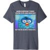 imageFurby Cute But Secretly Kinda Evil Photo Meme Premium TShirtHeather Blue