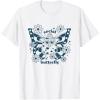 imageFurby Cute Social Butterfly Floral Big Chest Logo TShirtWhite