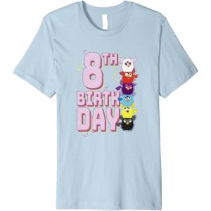 imageFurby 8th Birthday Stacked Furbies Funny Portrait Premium TShirtBaby Blue