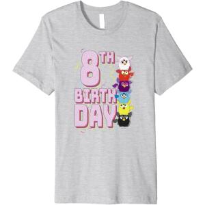 imageFurby 8th Birthday Stacked Furbies Funny Portrait Premium TShirtHeather Grey