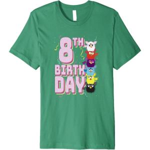 imageFurby 8th Birthday Stacked Furbies Funny Portrait Premium TShirtKelly Green