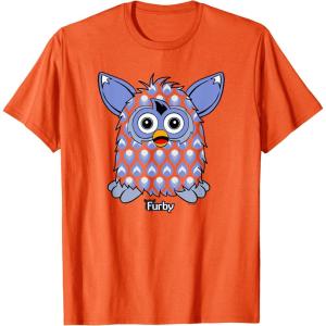 imageFurby Boom Classic Toy Blue Shapes Pattern Portrait TShirtOrange