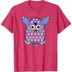 imageFurby Boom Classic Toy Blue Shapes Pattern Portrait TShirtRed Heather