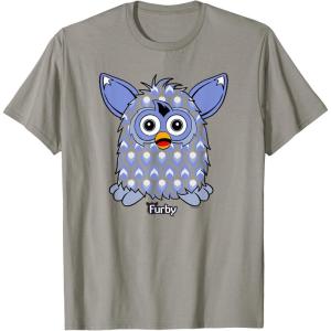 imageFurby Boom Classic Toy Blue Shapes Pattern Portrait TShirtSlate Grey