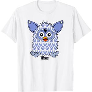 imageFurby Boom Classic Toy Blue Shapes Pattern Portrait TShirtWhite