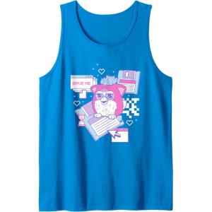 imageFurby Cute Retro Computer Friend Save Me Big Chest Poster Tank TopSapphire Blue