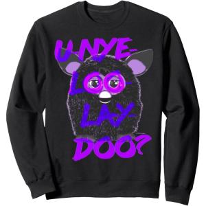 imageFurby UNyeLooLayDoo Retro Graphic Portrait SweatshirtBlack