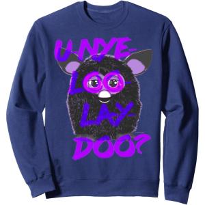 imageFurby UNyeLooLayDoo Retro Graphic Portrait SweatshirtNavy Blue