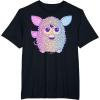 imageFurby Retro Neon Gradient Big Cute Portrait TShirtBlack