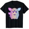 imageFurby Retro Neon Gradient Big Cute Portrait TShirtBlack