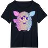 imageFurby Retro Neon Gradient Big Cute Portrait TShirtBlack