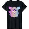 imageFurby Retro Neon Gradient Big Cute Portrait TShirtBlack