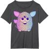 imageFurby Retro Neon Gradient Big Cute Portrait TShirtDark Heather Grey