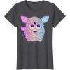 imageFurby Retro Neon Gradient Big Cute Portrait TShirtDark Heather Grey
