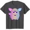 imageFurby Retro Neon Gradient Big Cute Portrait TShirtDark Heather Grey