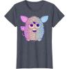 imageFurby Retro Neon Gradient Big Cute Portrait TShirtHeather Blue