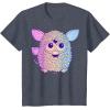 imageFurby Retro Neon Gradient Big Cute Portrait TShirtHeather Blue