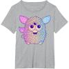 imageFurby Retro Neon Gradient Big Cute Portrait TShirtHeather Grey