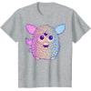 imageFurby Retro Neon Gradient Big Cute Portrait TShirtHeather Grey