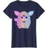 imageFurby Retro Neon Gradient Big Cute Portrait TShirtNavy Blue