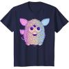 imageFurby Retro Neon Gradient Big Cute Portrait TShirtNavy Blue
