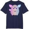 imageFurby Retro Neon Gradient Big Cute Portrait TShirtNavy Blue