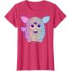 imageFurby Retro Neon Gradient Big Cute Portrait TShirtRed Heather