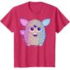 imageFurby Retro Neon Gradient Big Cute Portrait TShirtRed Heather