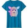 imageFurby Retro Neon Gradient Big Cute Portrait TShirtSapphire Blue