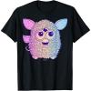 imageFurby Retro Neon Gradient Big Cute Portrait TShirtBlack