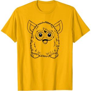 imageFurby Classic Toy Outline Vintage Smiling Portrait TShirtGolden Yellow