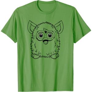 imageFurby Classic Toy Outline Vintage Smiling Portrait TShirtGrass Green