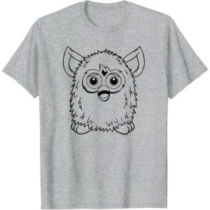 imageFurby Classic Toy Outline Vintage Smiling Portrait TShirtHeather Grey