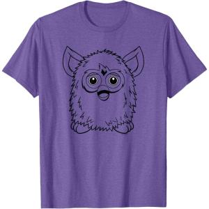 imageFurby Classic Toy Outline Vintage Smiling Portrait TShirtPurple Heather