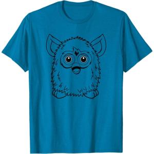 imageFurby Classic Toy Outline Vintage Smiling Portrait TShirtSapphire Blue