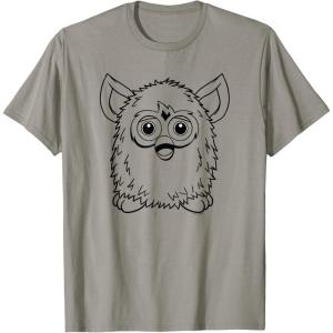 imageFurby Classic Toy Outline Vintage Smiling Portrait TShirtSlate Grey