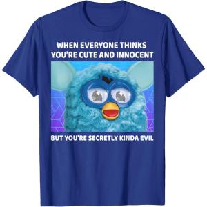 imageFurby Cute But Secretly Kinda Evil Photo Meme TShirtRoyal Blue