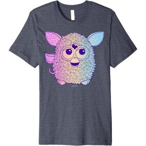 imageFurby Retro Neon Gradient Big Cute Portrait Premium TShirtHeather Blue