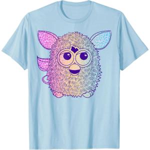 imageFurby Retro Neon Gradient Big Cute Portrait TShirtBaby Blue