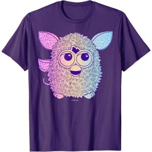 imageFurby Retro Neon Gradient Big Cute Portrait TShirtPurple