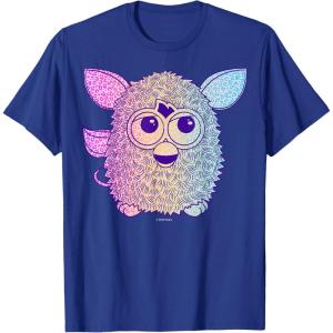 imageFurby Retro Neon Gradient Big Cute Portrait TShirtRoyal Blue